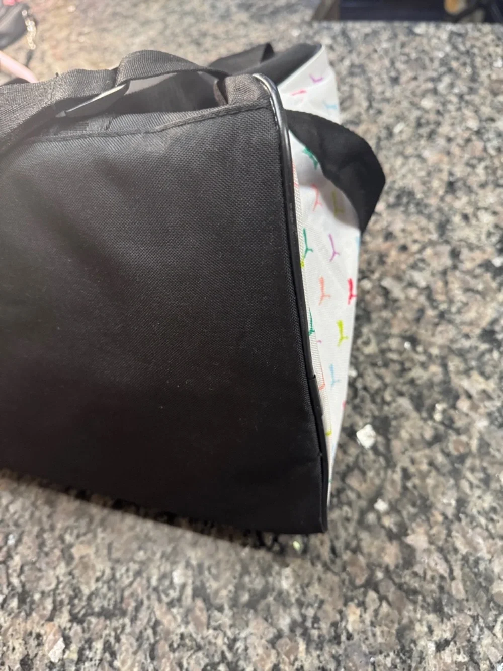 Puma Black Duffel Bag with Pink Logo and White Accents EUC - Picture 9 of 13